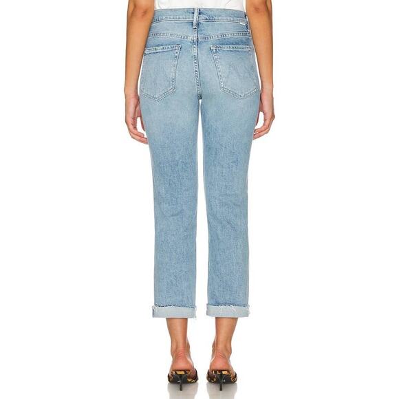 MOTHER The Scrapper Cuff Ankle Fray Sneak Peak 30 US 10 High Rise Straight Boho - Picture 5 of 8